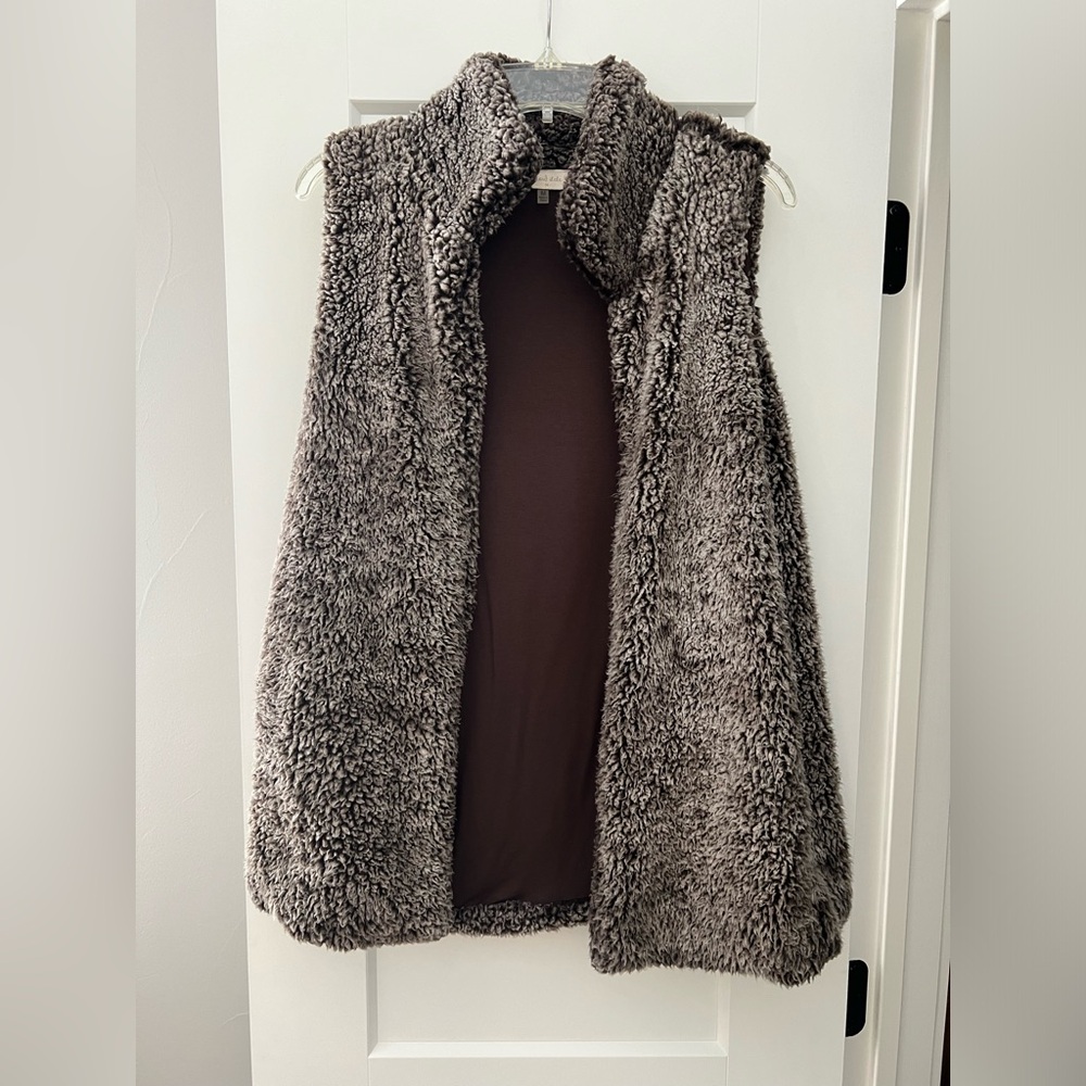 Cozy Faux Fur Vest in Brown